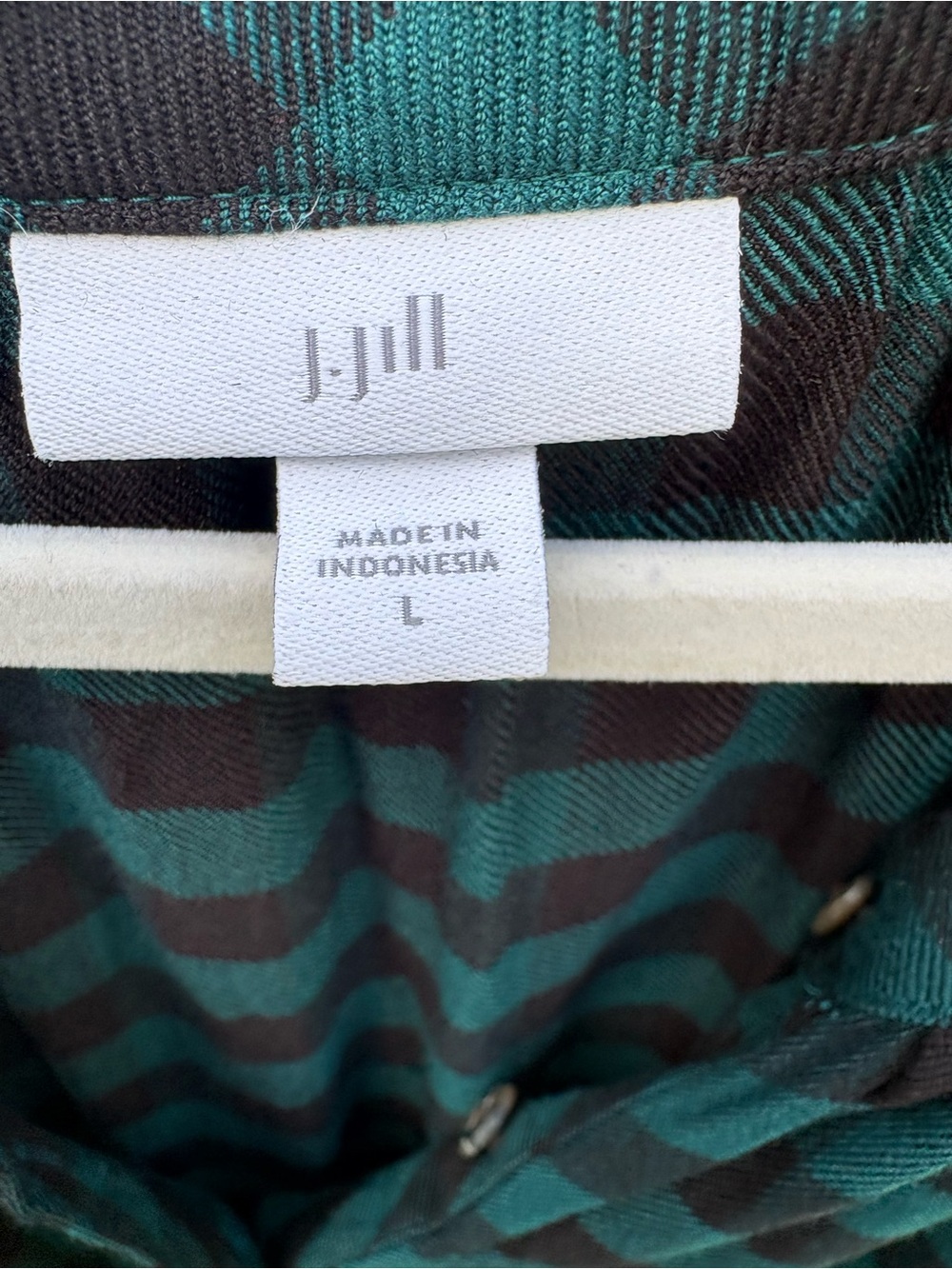 J. Jill Green and Black Plaid Smocked-Waist Midi Dress - Picture 3 of 4
